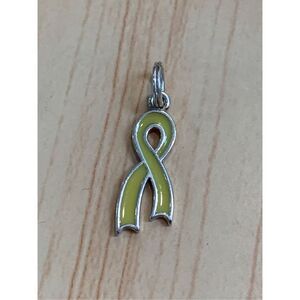 Yellow Ribbon Sterling Silver Jewelry Charm